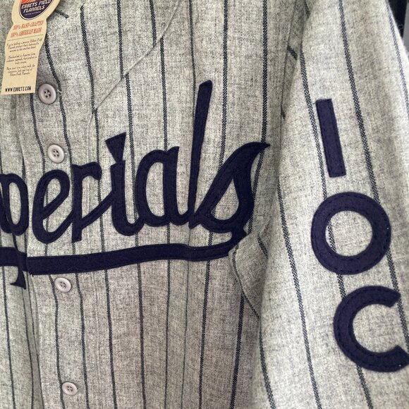 EBBETS FIELD FLANNELS IMPERIAL OIL IMPERIALS REPLICA WOOL BASEBALL JERSEY NWT - Picture 6 of 8